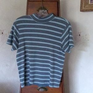 Liz Claiborne Villager Striped MocK Turtleneck